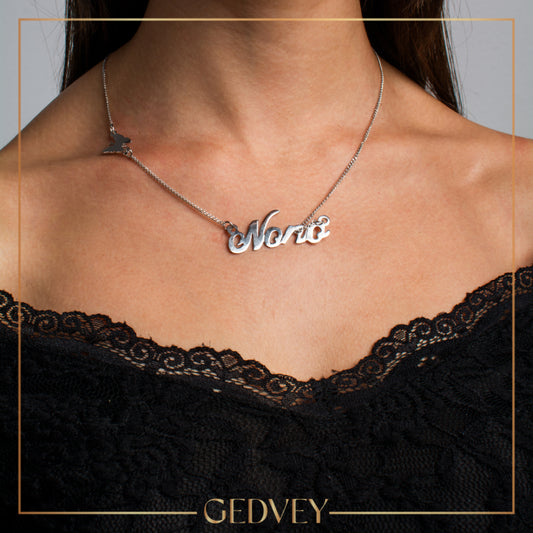 Carrie Style Custom Name Necklace 925 Sterling Silver.