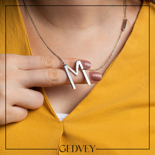 Custom Letters Necklace by Smart Font 925 Sterling Silver