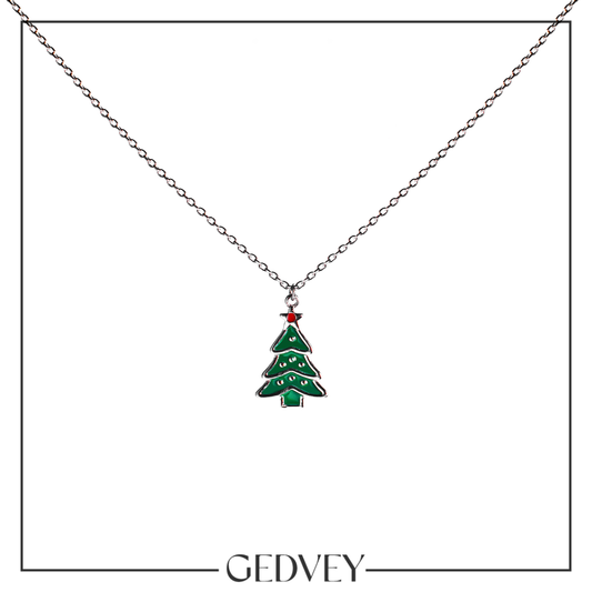 Christmas Colorful Tree Necklace 925 Sterling Silver
