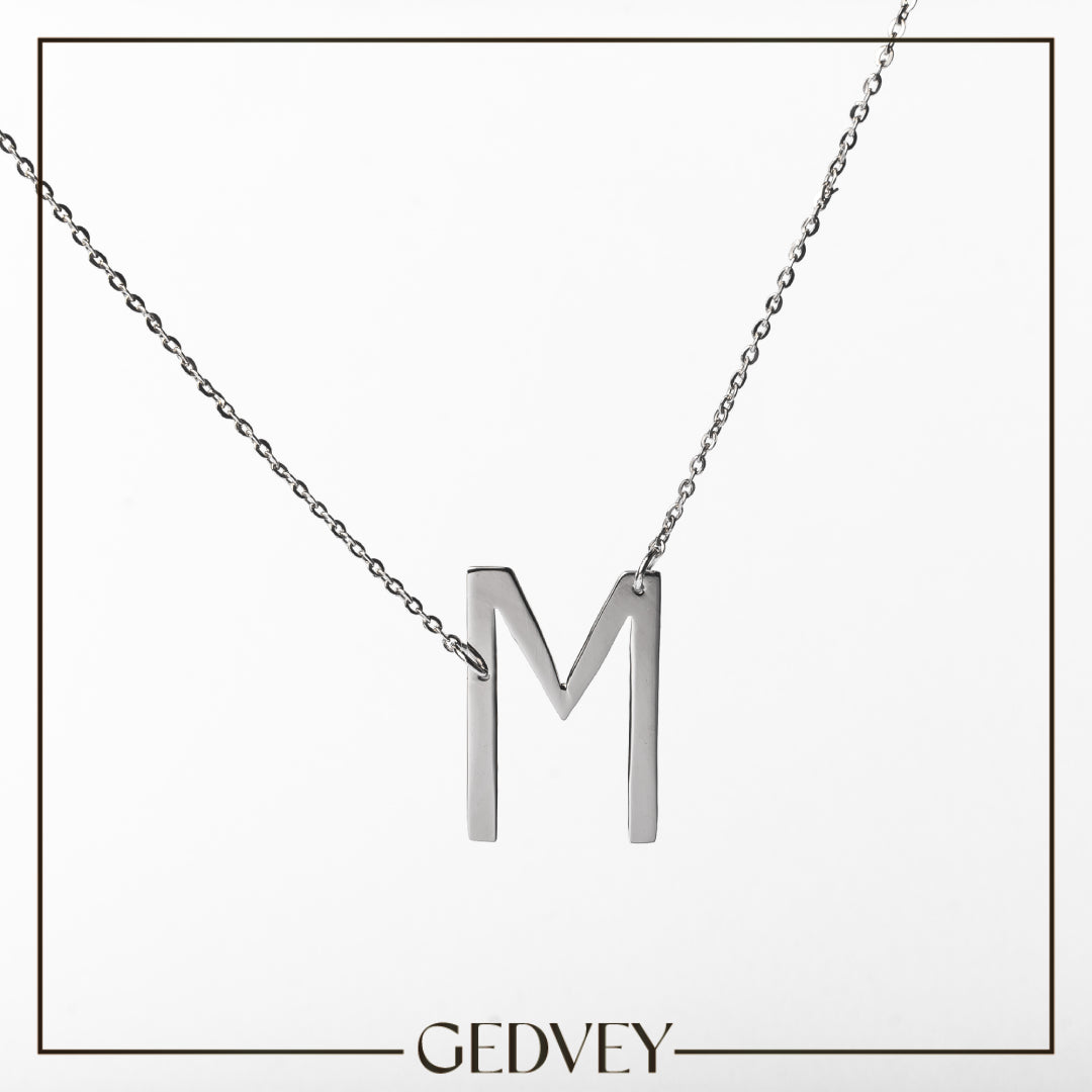 Custom Letters Necklace by Smart Font 925 Sterling Silver