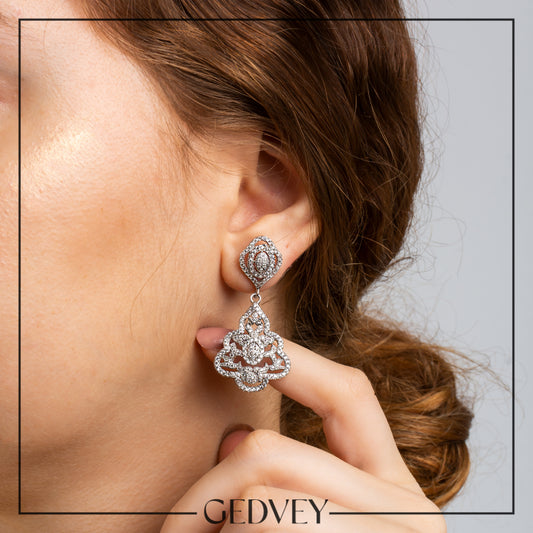 Royal Elegant Large Earrings 925 Sterling Silver (Out Of Stock)