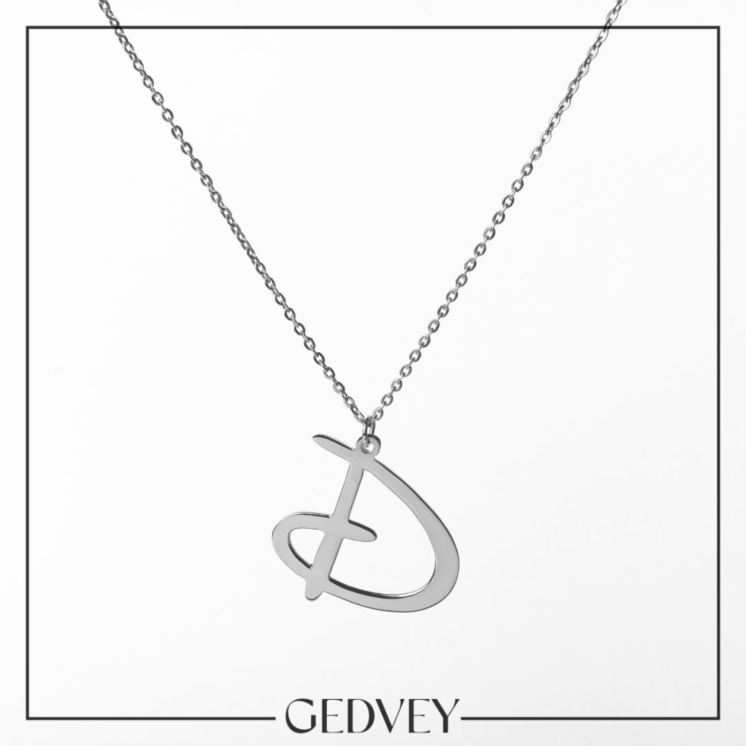 Custom Letters Necklace by Casual Font 925 Sterling Silver